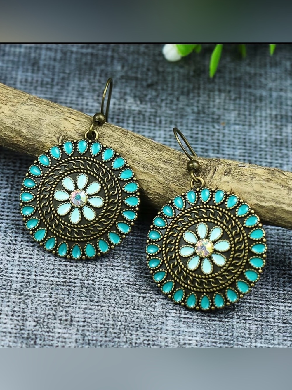 Boho Floral Round Dangle Earrings - Pick 1 - Picture 6 of 6